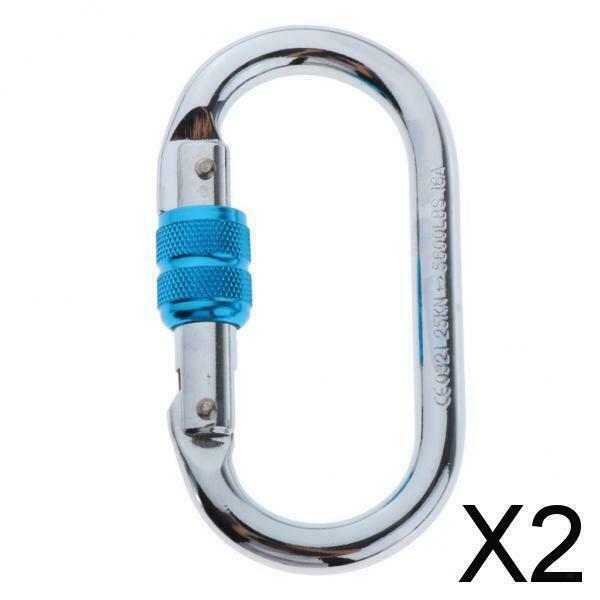 2X 25KN Screw Locking Carabiner Rock Climbing Tree Rigging Kit for Outdoor