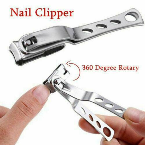 360Â° Stainless Rotary Finger Toe Nail Clipper Fingernail Manicure Cutter Tool 1X