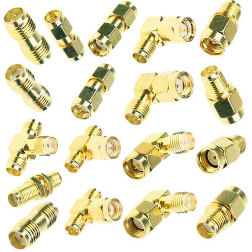 18pcs Different Type SMA Connectors, SMA Kits Connector Converter Adapter