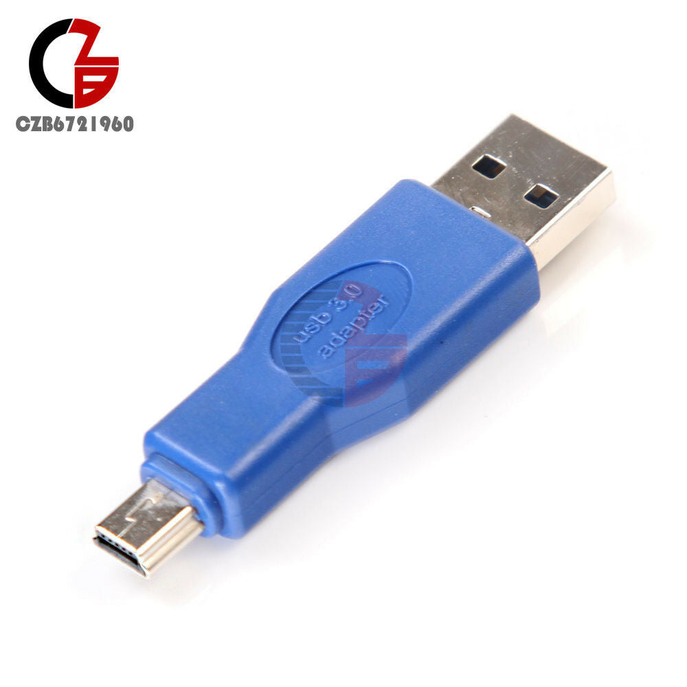 Blue USB 3.0 Male to Mini Male 10Pin M/M Data Cable Adapter Connector