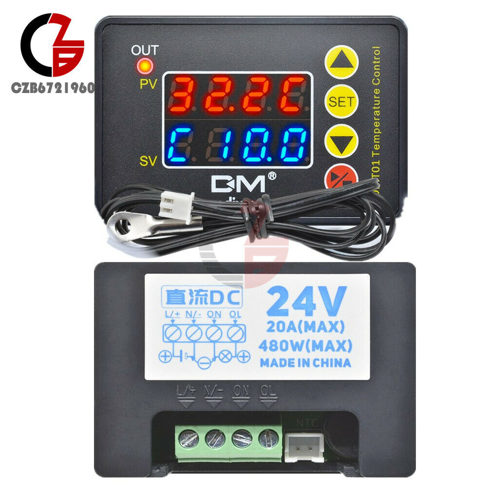 DC24V 480W Red Blue Digital Microcomputer Temperature Control Thermostat Sensor
