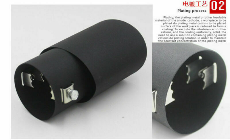 1PCS Auto Exhaust Pipe Tip Tail Muffler Covers Car Styling Stainless Steel 63MM