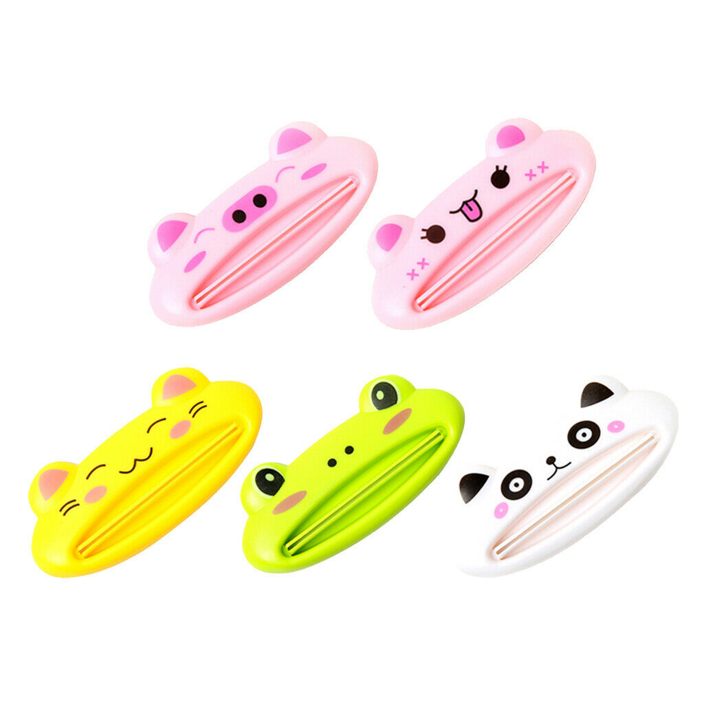 5pcs Plastic Toothpaste Tube Squeezer Clips Animal Cosmetic Tube Press Tool