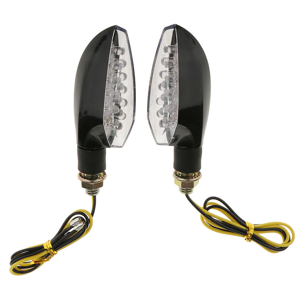 Pair 15 LED Motorcyclye Turn Signal Motor Flashing LED Indicator Light