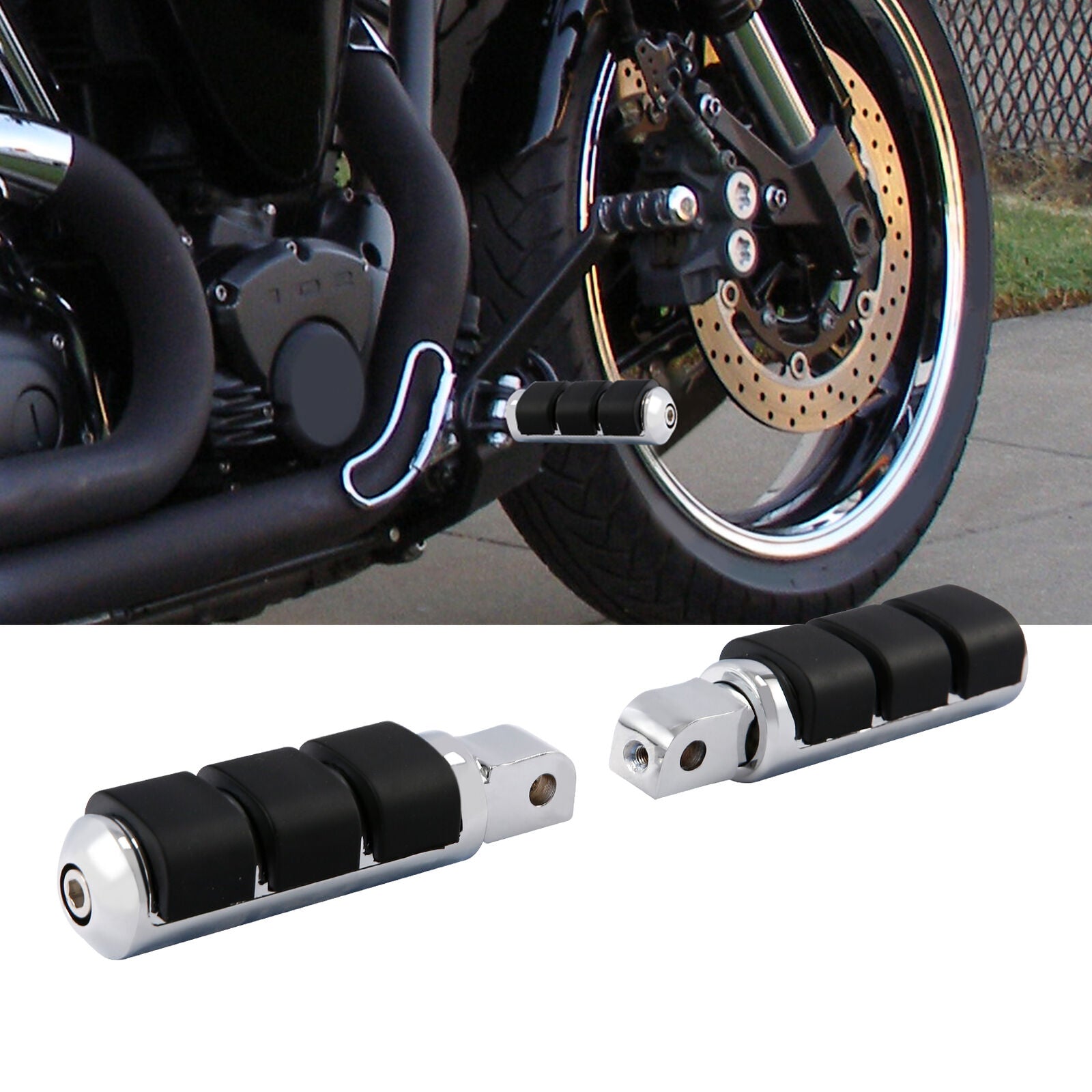 Driver Footrest Foot Pegs Fit For Yamaha Road Star XV1700 Warrior 1999-2006 2005