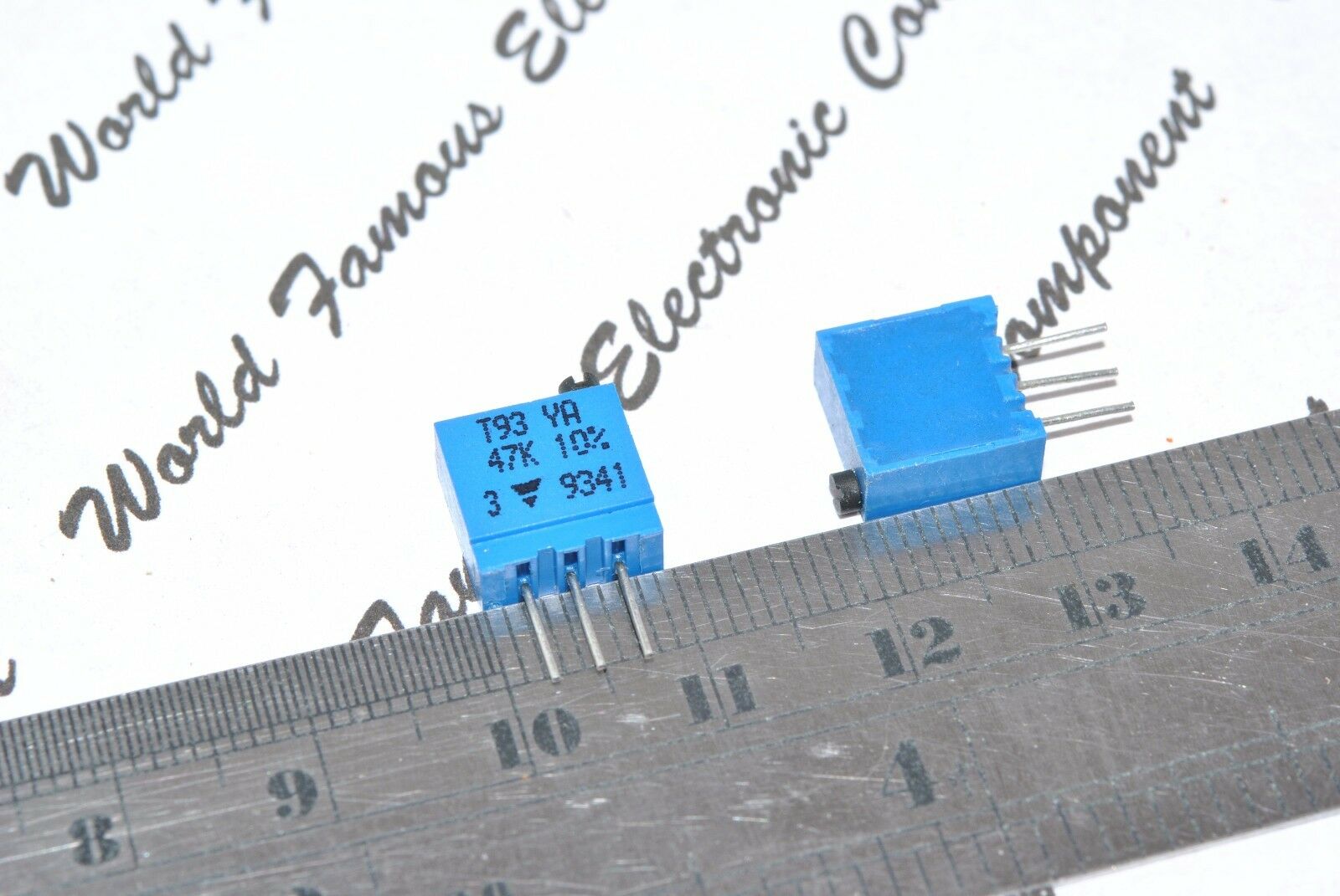 2pcs-VISHAY 47K T93-YA Multiturn 25 Turns Potentiometer / Trimmer