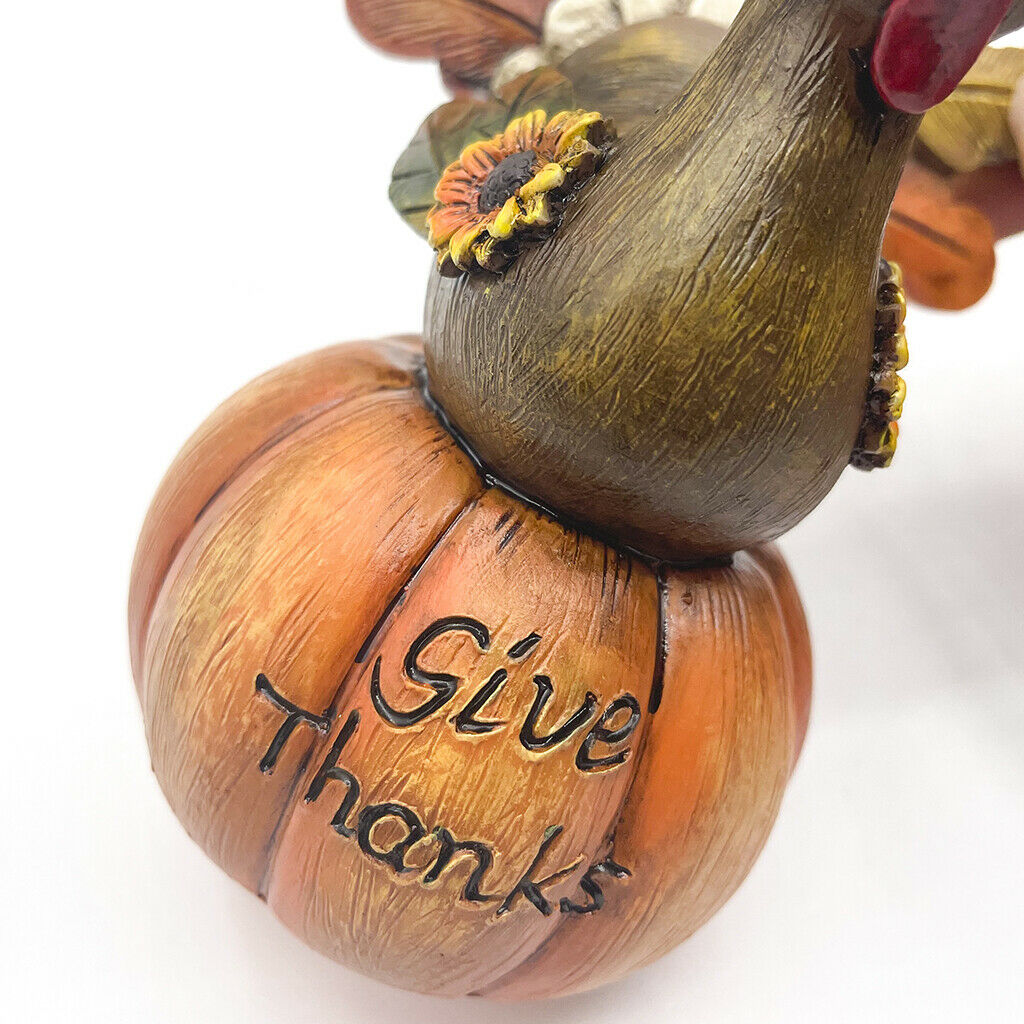 Thanksgiving Pumpkin Turkey Statue Collectible Autumn Fall Porch Home Decor