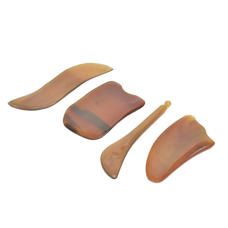 4pcs Massage Scrapping Board Ox Horn Lightweight Gua Sha Board Body Care RY SJ