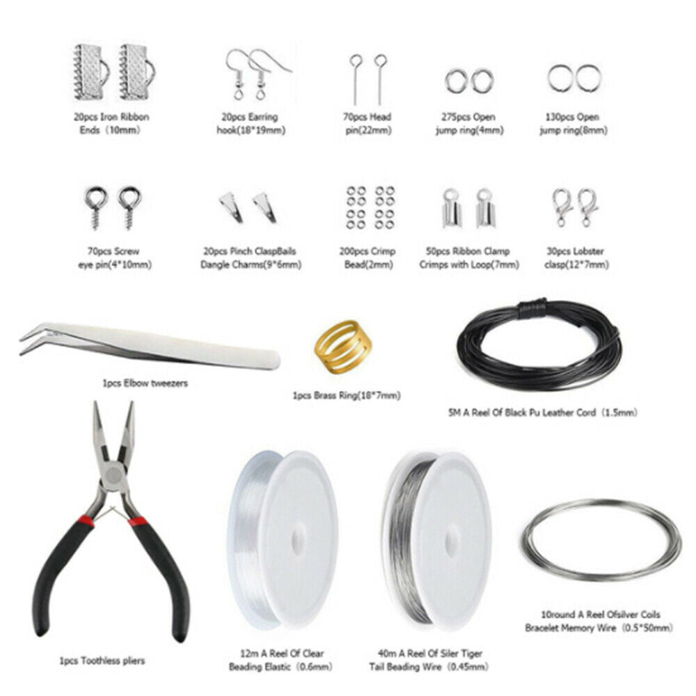 DIY Jewelry Making Kit Earring Bracelets Handmade Pack Set With Tools Girl Gift