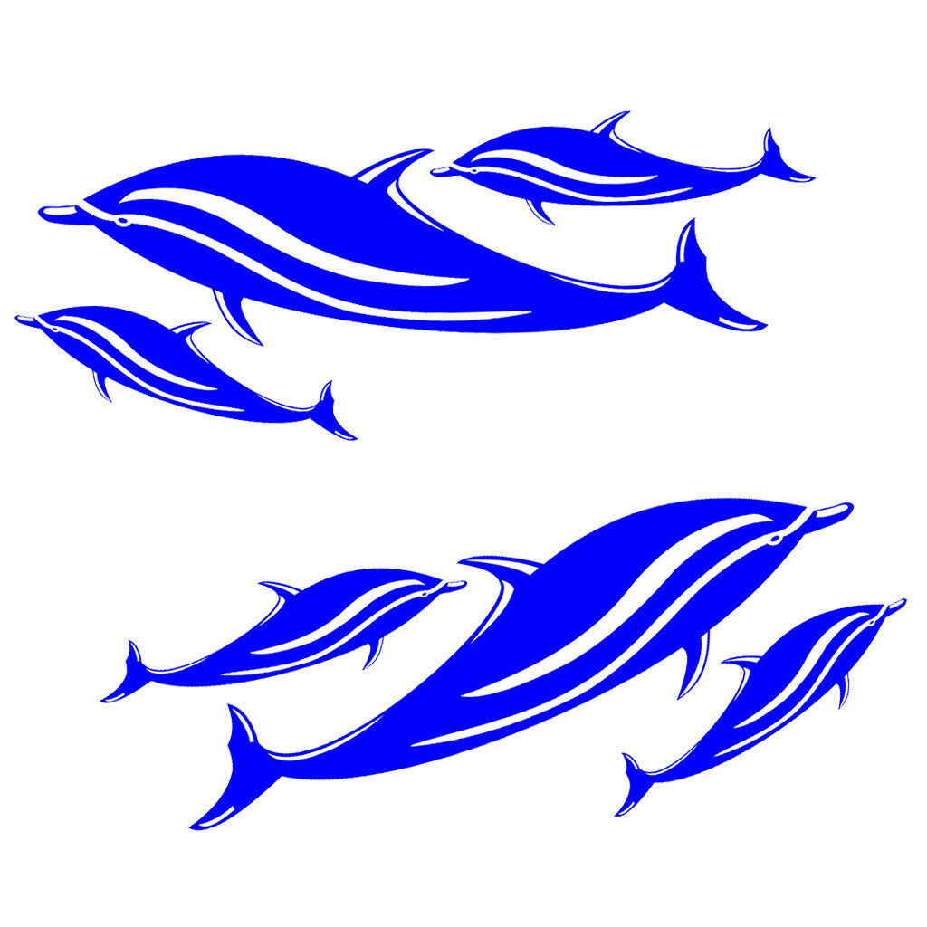 2 Pieces Kayak Dolphin Vinyl Decals Stickers + Floating Key Chain Key Ring