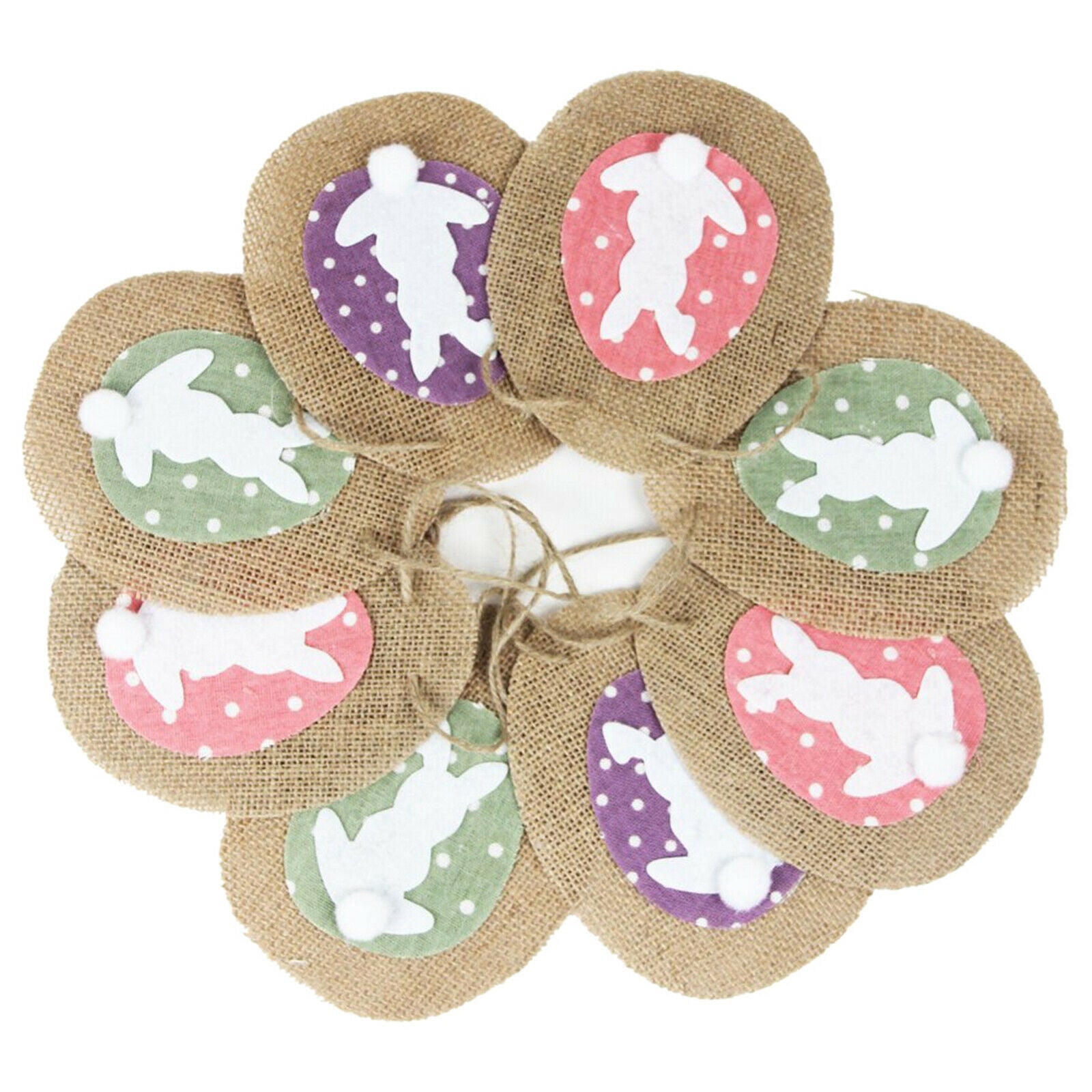 Easter Bunny Flag Hemp Rope Friendly Outdoor Bunting Banner Party DIY Decoration