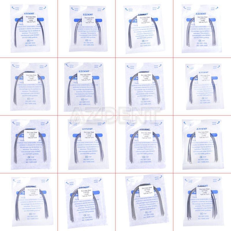200 Packs Dental Orthodontic Arch Wires Stainless Steel Rectangular Natural Form