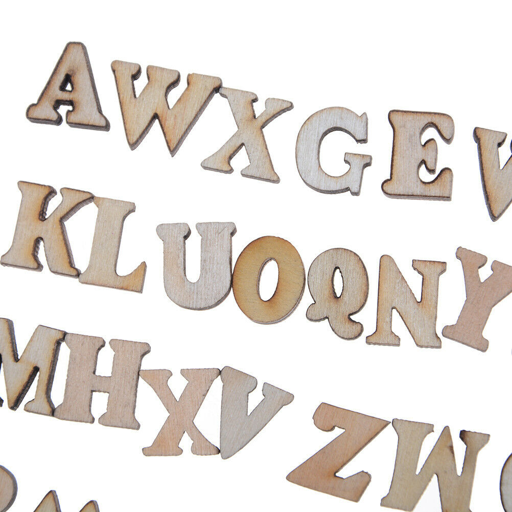 100X Letters Wooden Alphabet Embellishment Scrapbooking Cardmaking Craf.l8