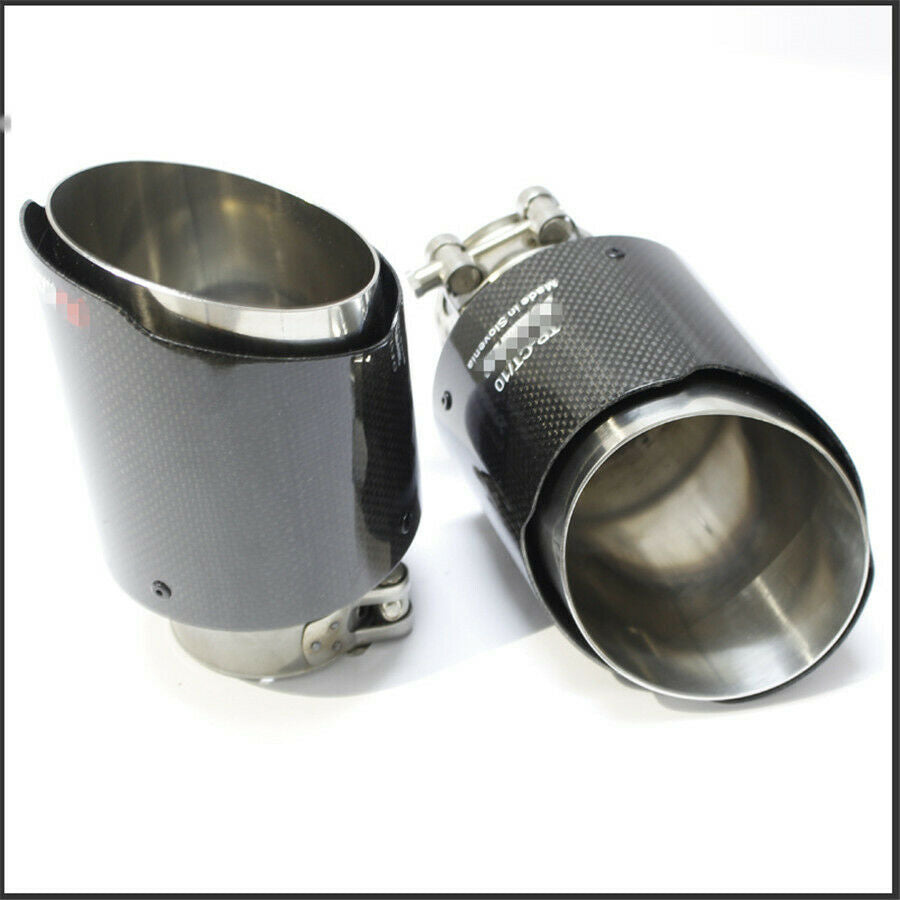 Carbon Fiber Car Exhaust Tip Muffler  end Pipes 63mm 2.5"Inlet  Smooth surface