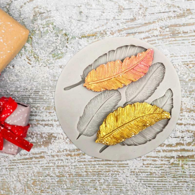 Exquisite Feather Mold Craft Cake Chocolate Clay Soap Decorating Family Home
