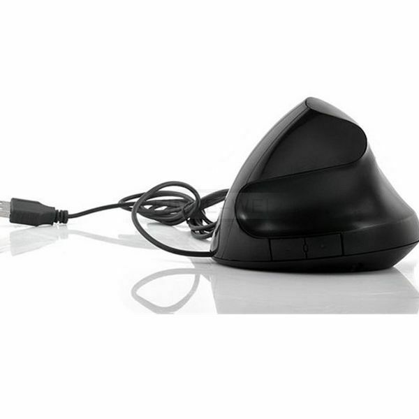 Ergonomic Design USB Vertical Optical Mouse 1000DPI for Computer PC Black