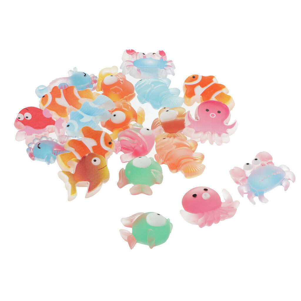 30Pcs Cartoon Fish Flatback Cabochons Crafts DIY Phone Case Embellishments