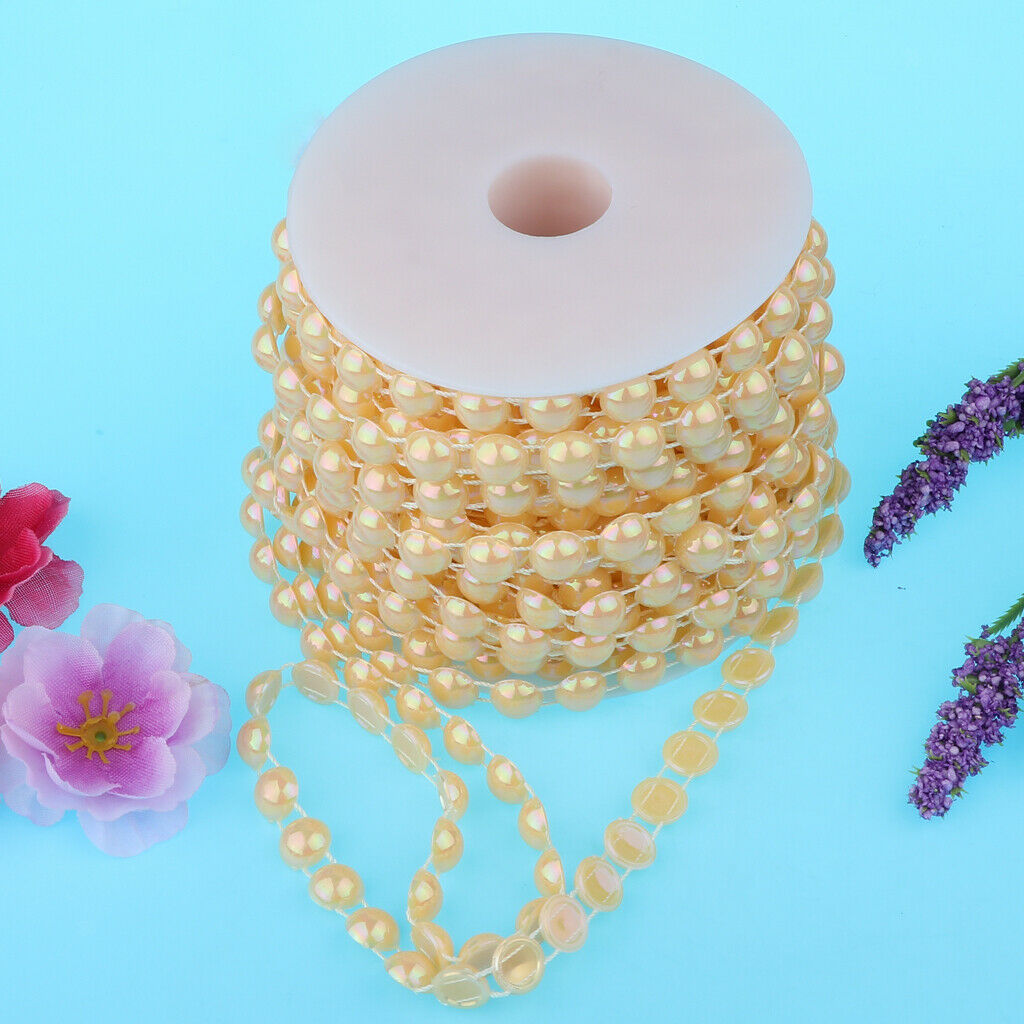 10mm DIY Half Round Bead Garland String Beads Craft Wedding Decor Yellow
