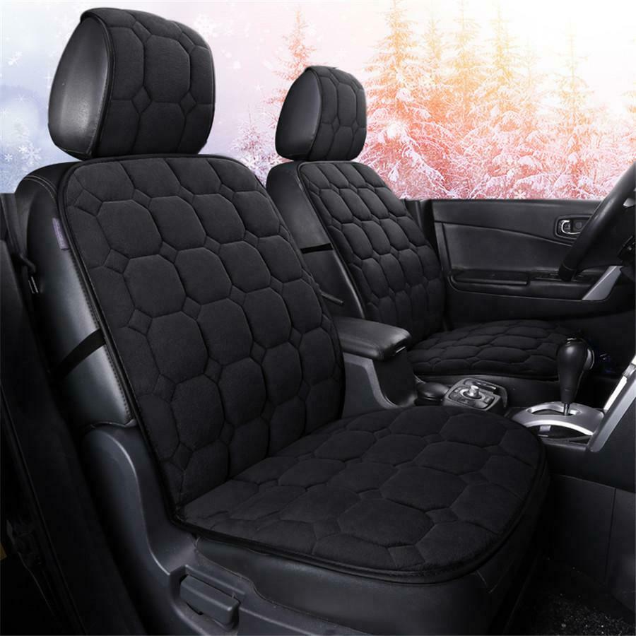 Black Plush Car Seat Cushion Protector Cover Universal Car Interior Accessories