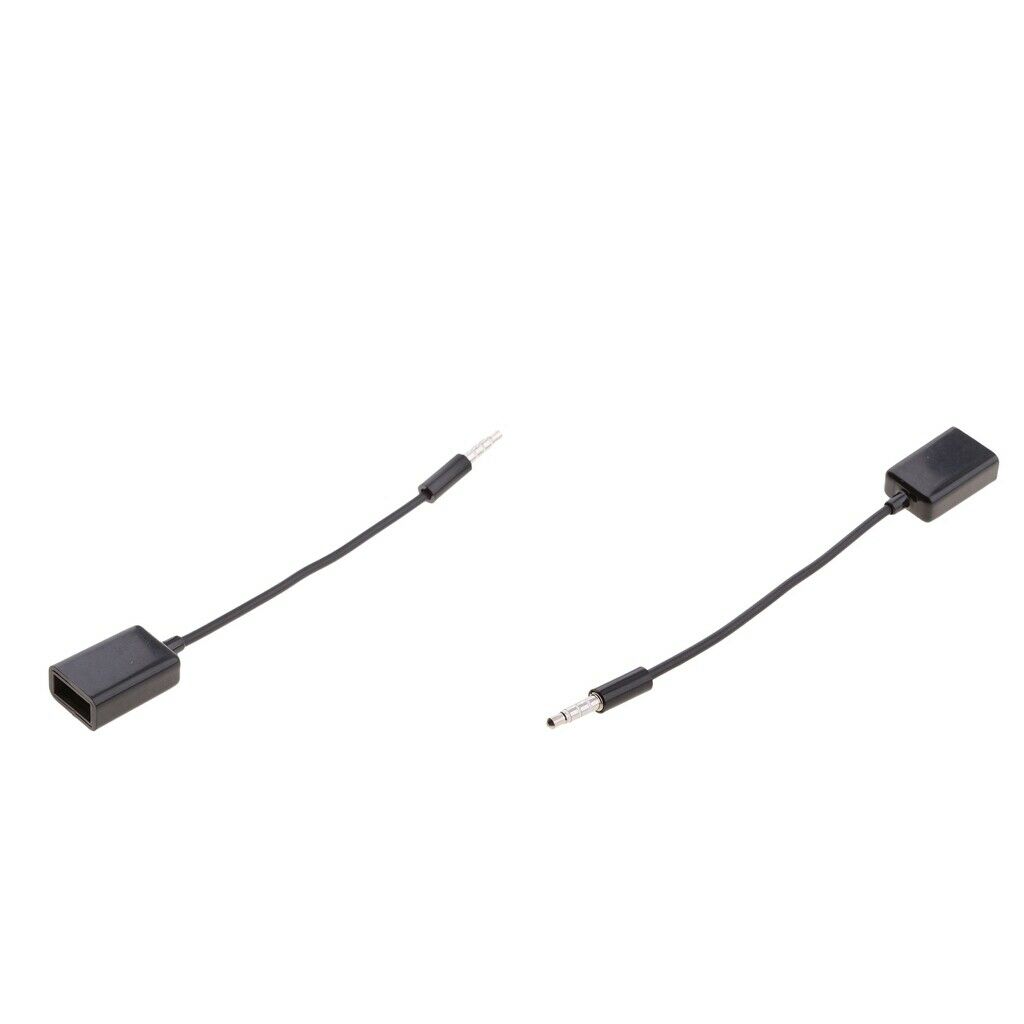 2x High Quality USB Female to 3.5mm Jack Male Audio Converter Cable (Black)