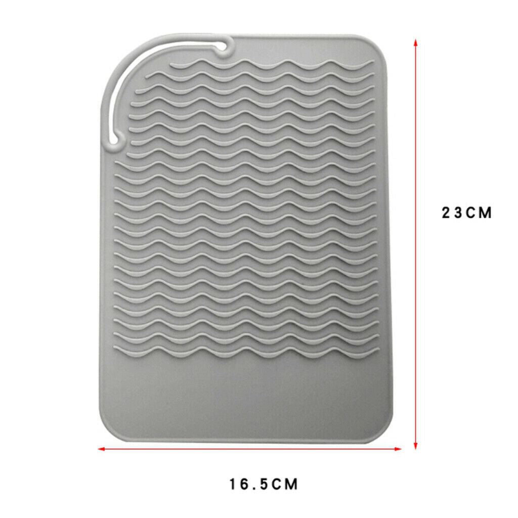 2Pcs Salon Hair Straightener Heat Proof Safety Silicone Mat Storage Pad