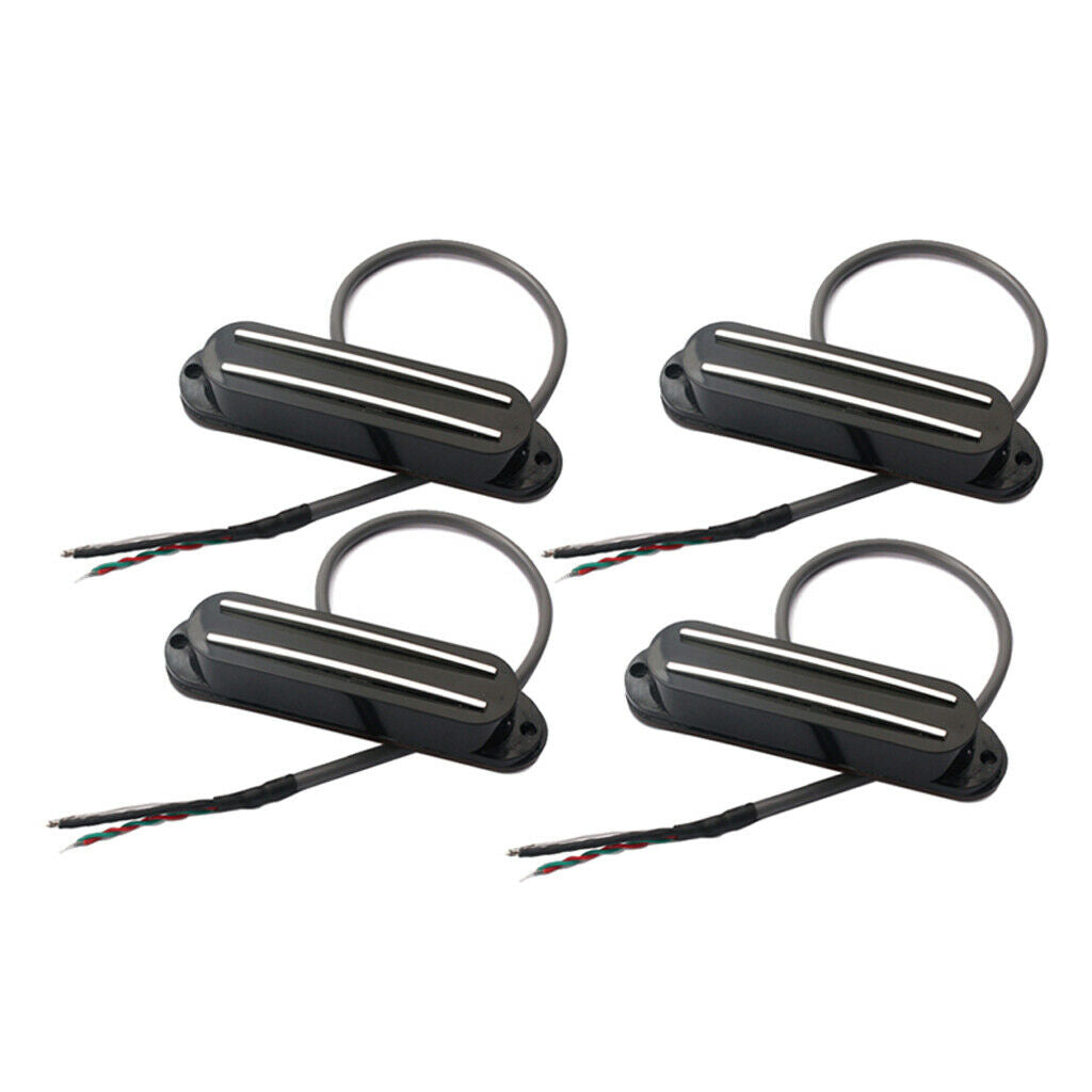 4x Metal Double Rail Pickups Active Humbucker for Guitar Replacement Parts