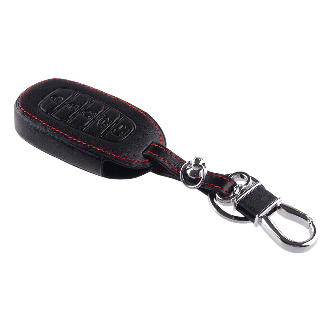 Fit For Hyundai Palisade 2019-2021 Car Black Leather 5 Button Key Fob Cover Case
