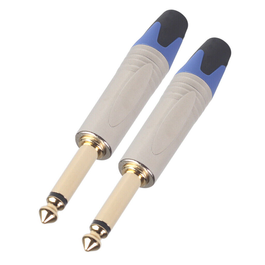 Set of 2 6.35 Mm Audio Cable Aux Cable Adapter for Microphone Guitar Amplifier