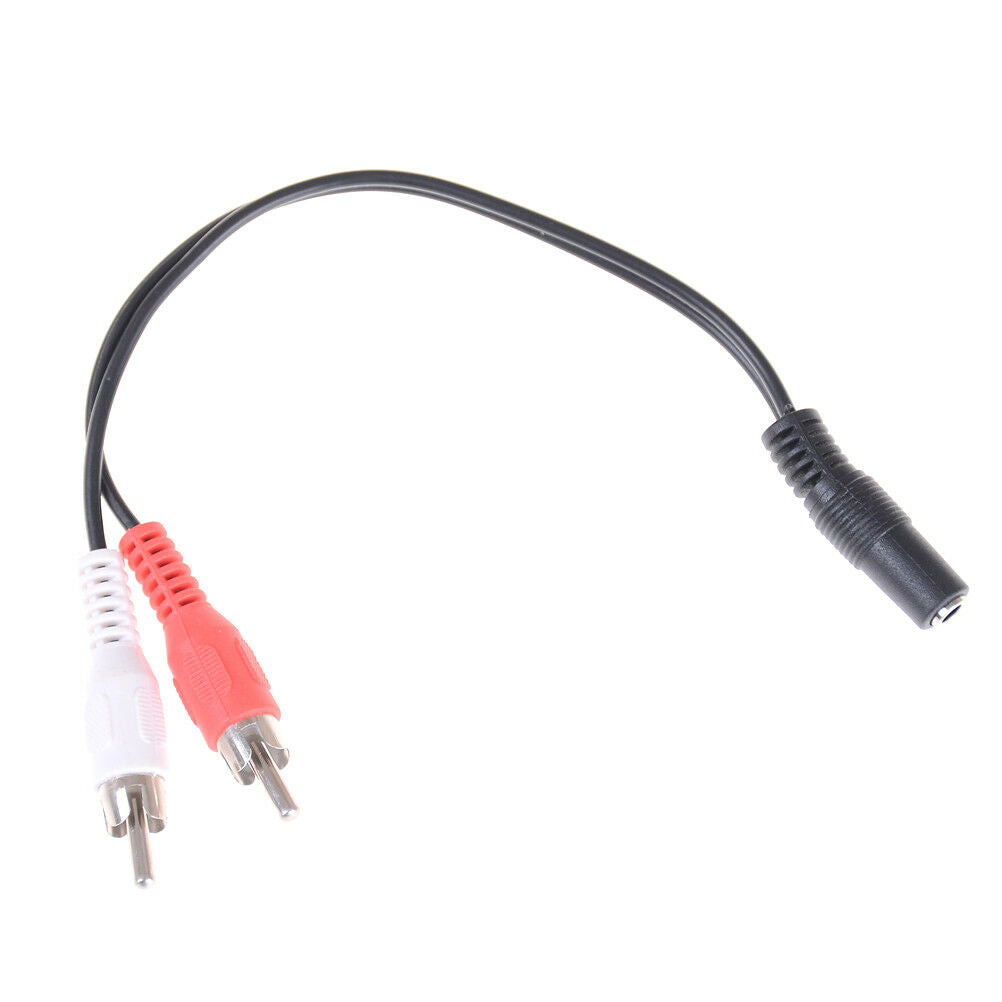 3.5mm 1/8'' Stereo Female To 2 Male RCA Jack Adapter Y Audio Cable Splitte.l8