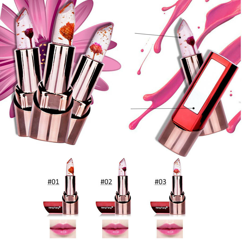 2 Pieces Flower Jelly Lip Stick Magic Color Temperature Change Lipstick