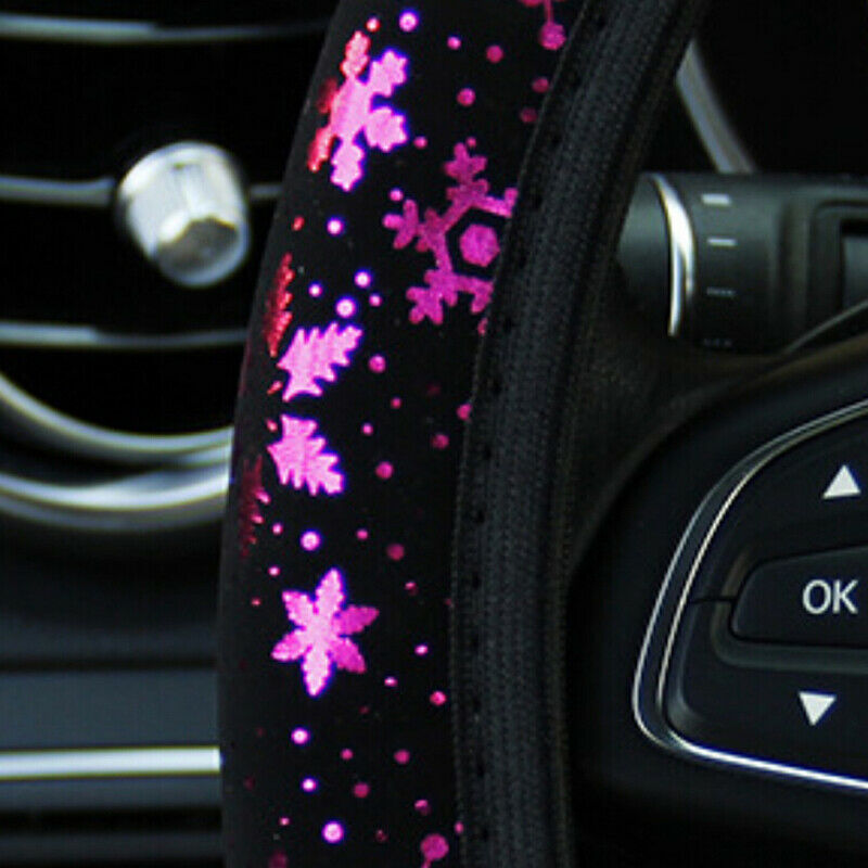 Universal Shiny Purple Snowflake Auto Car Steering Wheel Cover Non-slip E.l8
