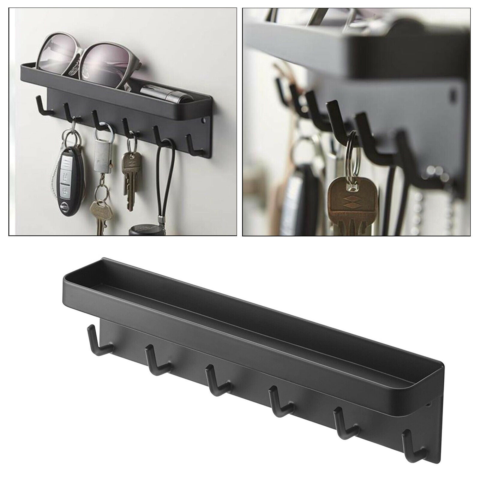 Heavy Duty Wall Coat Hanger Holder 6 Hooks Home Kitchen Organizer Decor
