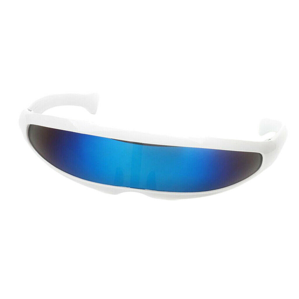 3x Futuristic Sunglasses Narrow Monoblock Robot Eyewear Kids Party Dress