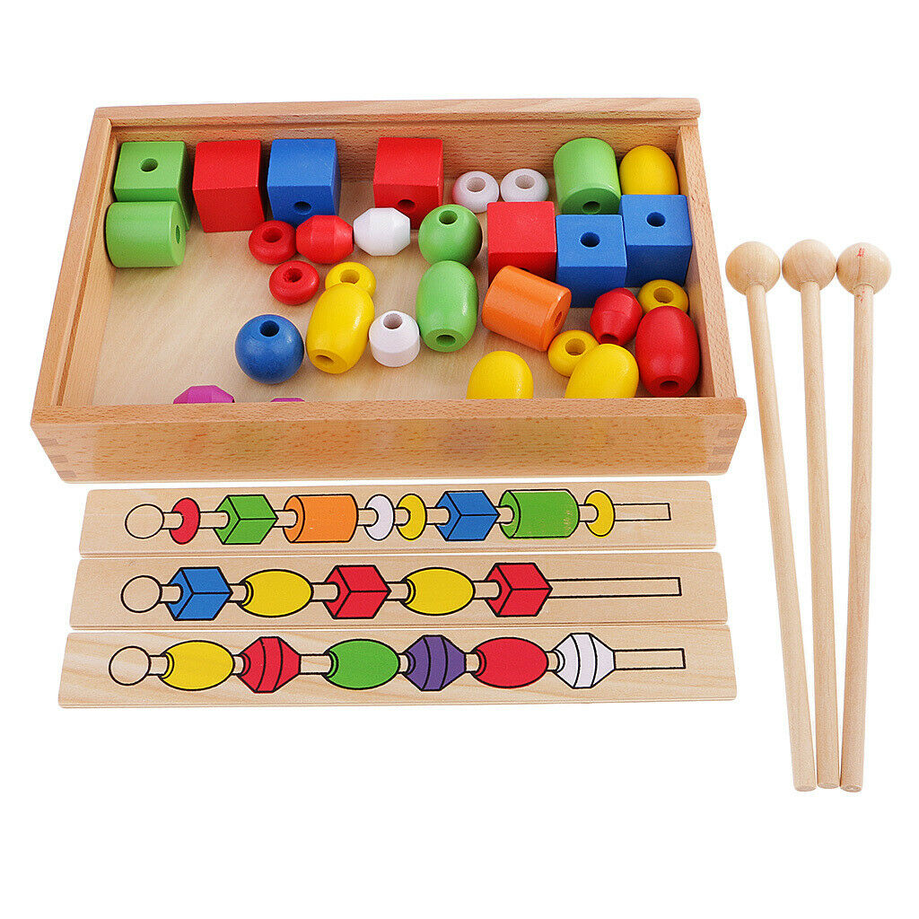 6 Colors Stacking Building Beads Kids Early Learning Educational