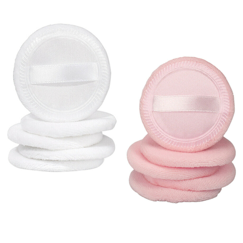 Pack of 10 Round Blusher Face Body Powder Puffs Travel Portable Sponge Puff