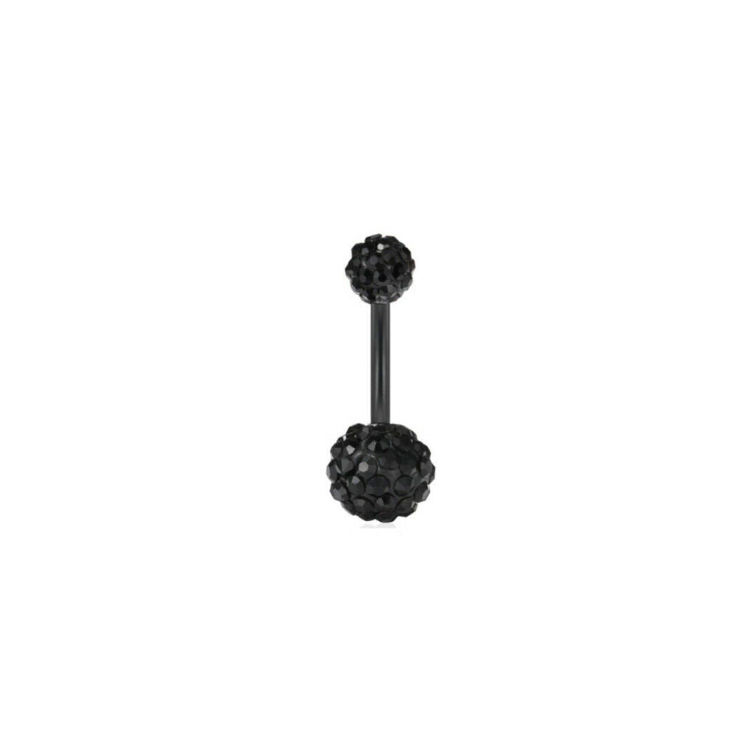 Belly Button Rings Diamond Stainless Steel Navel Ring Barbell for Women Rose