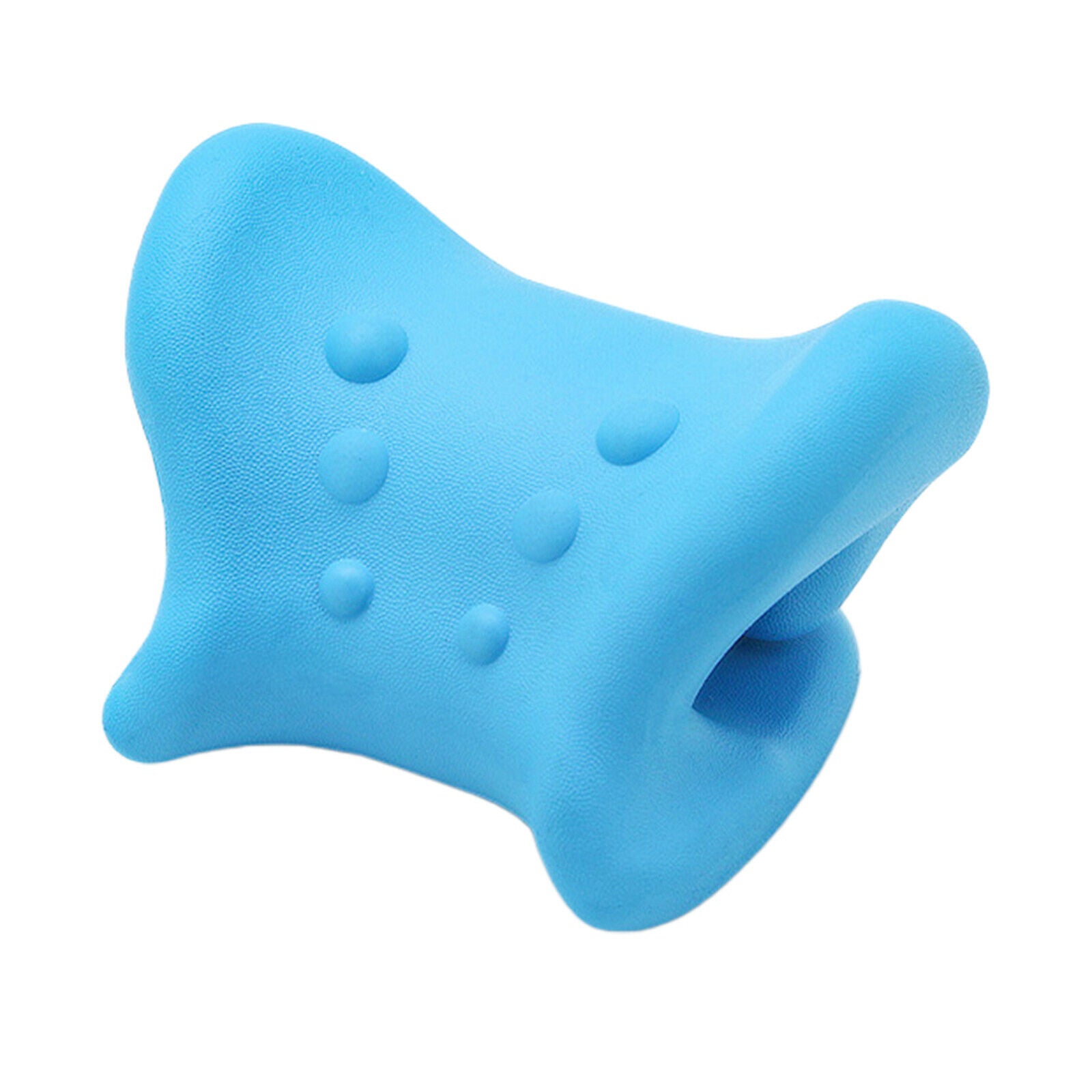 Neck Shoulder Relaxer Corrector for Pillow Stretcher Massager 6 Point Blue