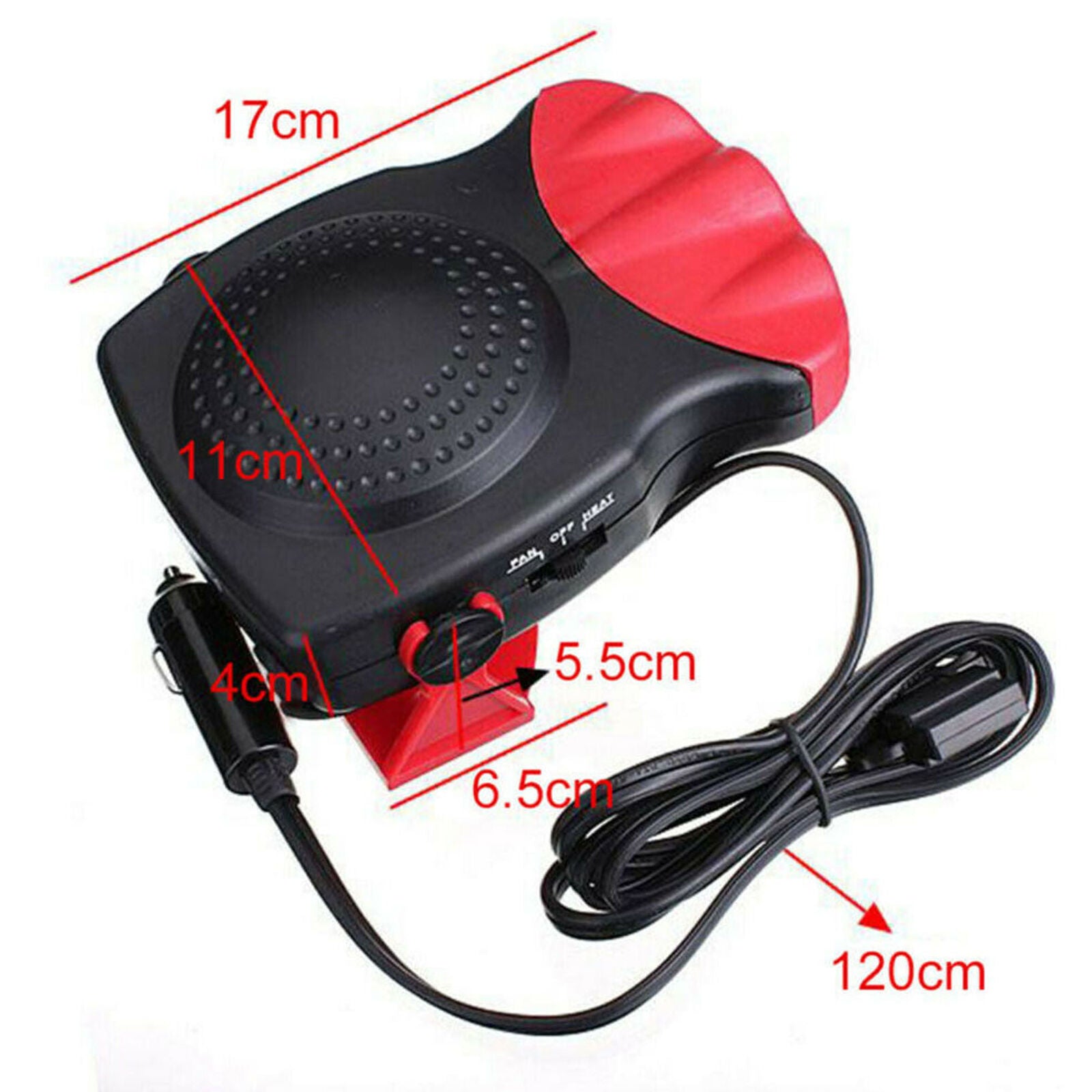 Portable Car Fan Heater Defrost Demister Warmer Defog Windscreen Adjustable 150W