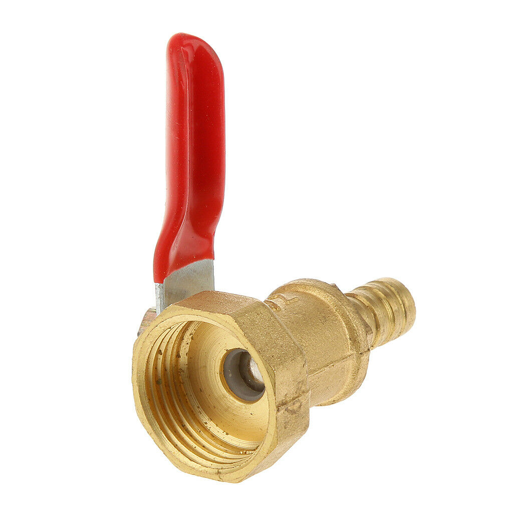 1/2 14mm Female Thread to 5/16 Barb Hose Tail Brass Ball Valve witch Handle