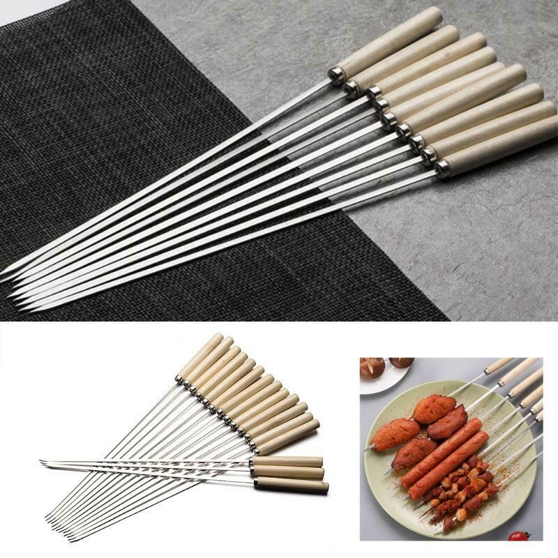 Kebab Grill Meat Vegetable and Fruits Cooking Grilling Sticks with Wooden Handle