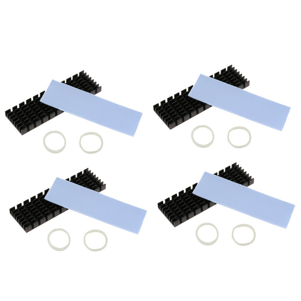 Set of 4 Aluminum Cooling Heatsink Radiator For M.2 NVME NGFF 2280 PCIe SSD