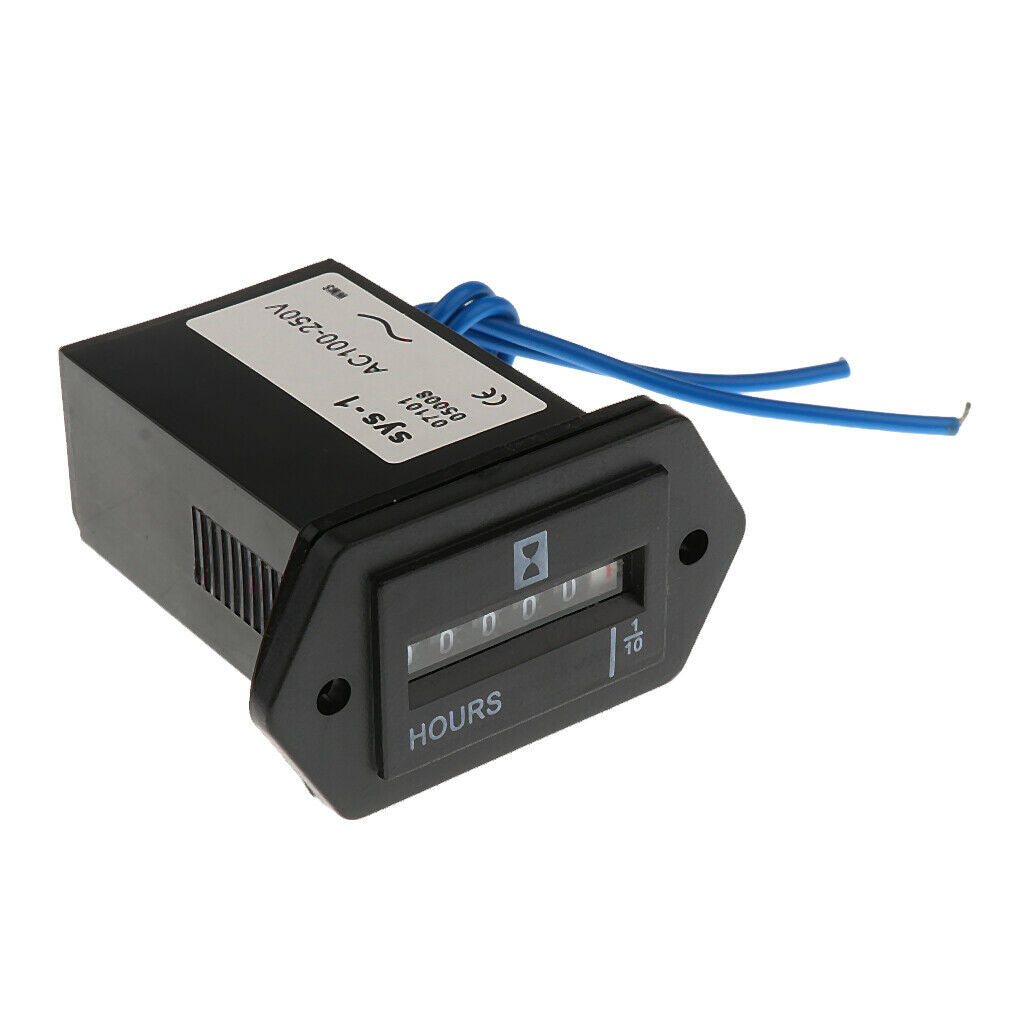 AC 100-250V 6-Digit Digital Hour Meter Sealed Counter Gauge For Car Truck
