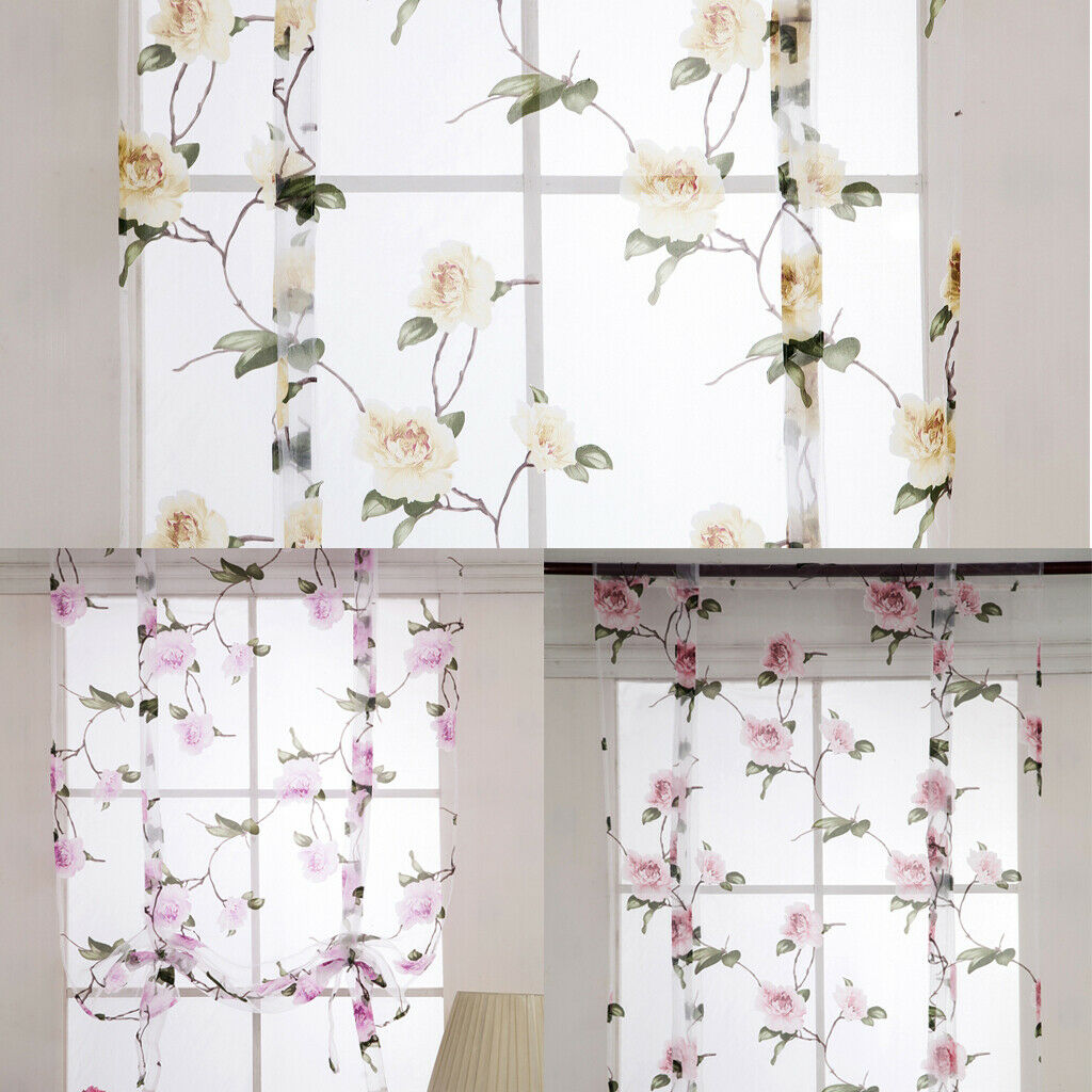 Curtain Tie-up Short Window Curtain Sheer Voile Gauze for Balcony Bathroom