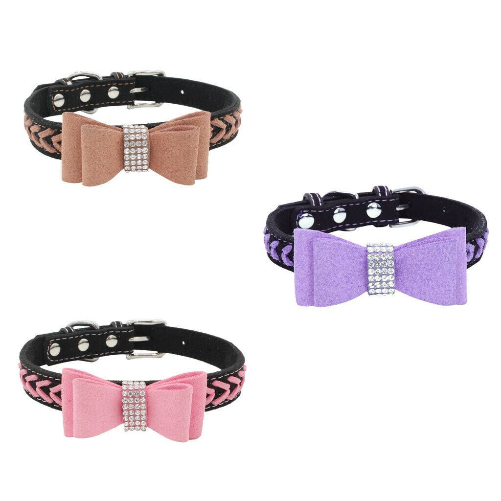 Adjustable Pet Puppy Dog Collar Safety Neck Buckle Strap 3Colors Brown - S