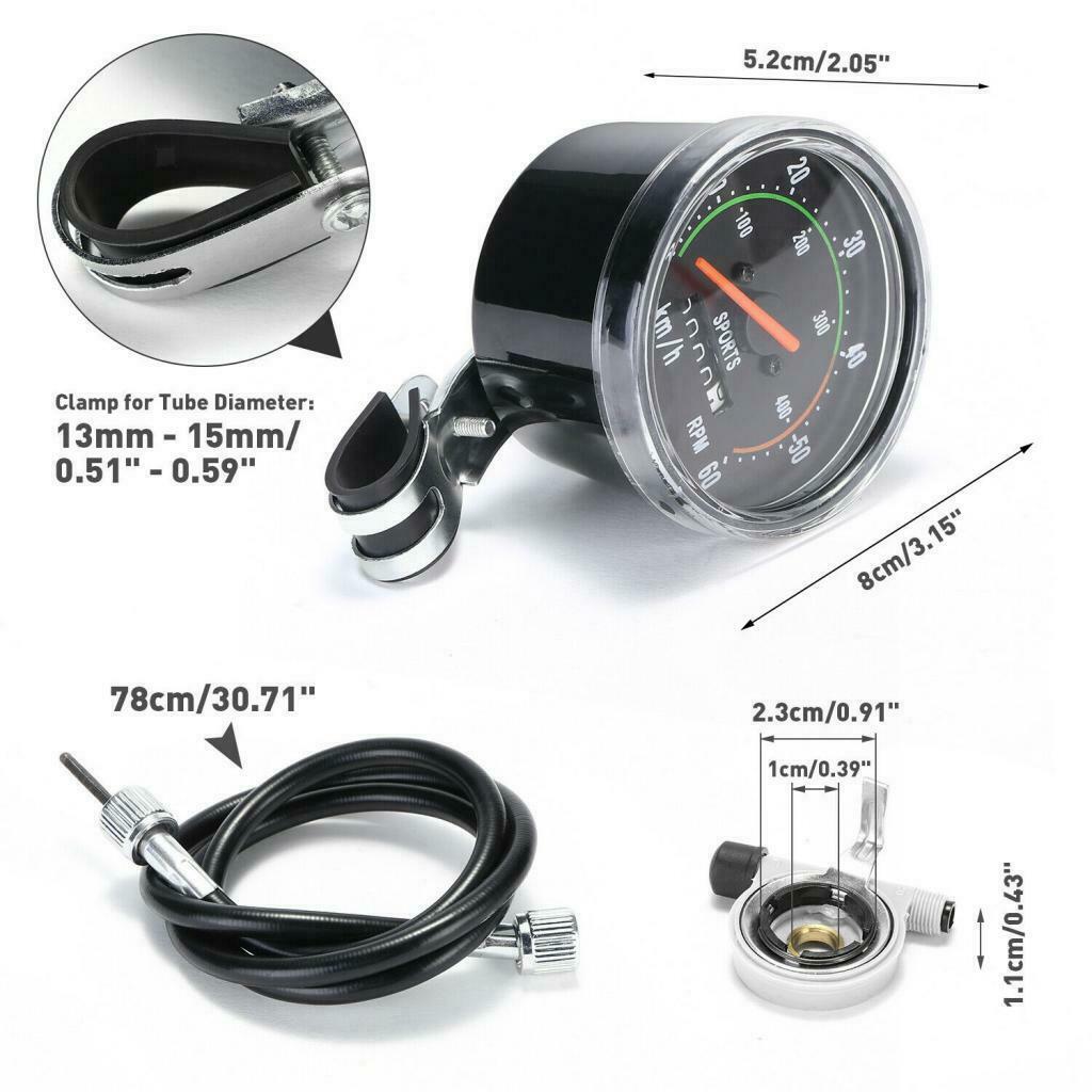 Speedometer & Odometer w / Mounting Hardware for Motorized Bicycle Motor