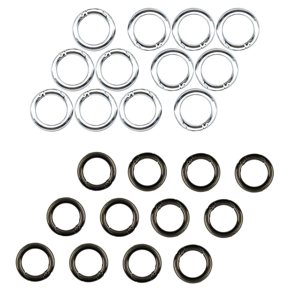 Pack of 24 Round Spring Snap Hooks Clips Carabiners Organizing Accessories