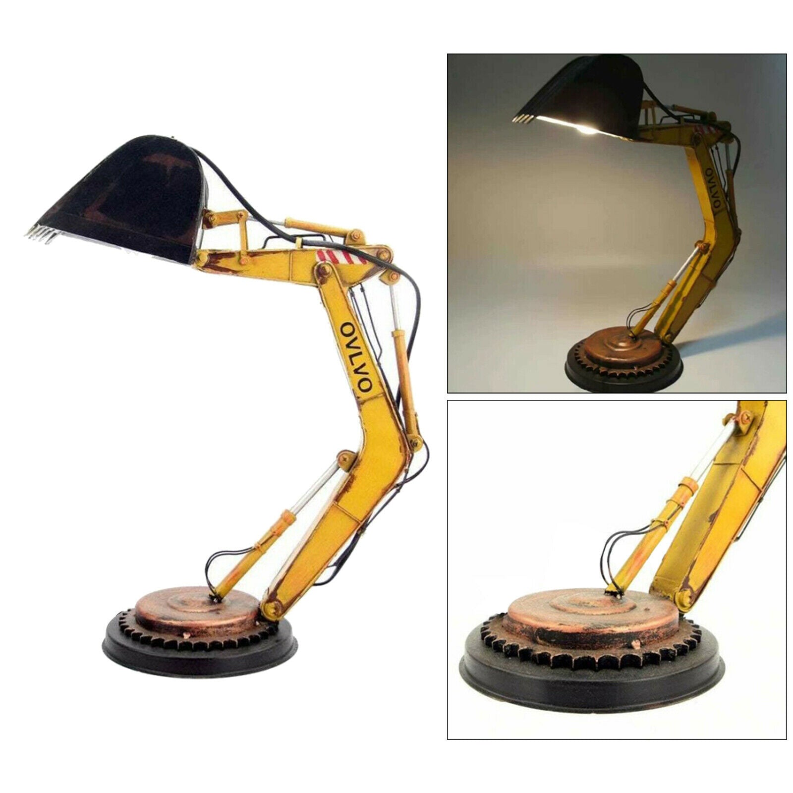Table Lamp Industrial Style Flameless Bedside Desk Lamp Office Cafe Studio