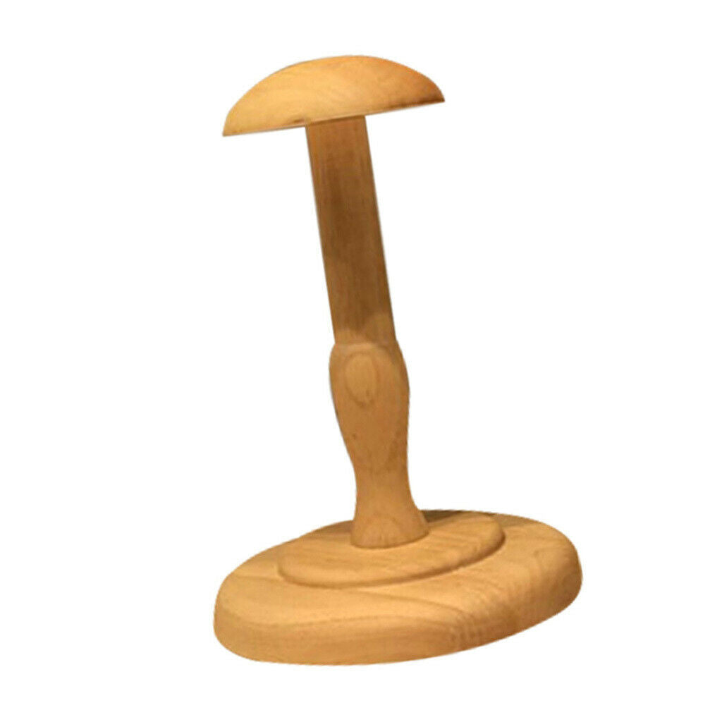 1Pcs Solid Wood Hat Holder Stand Display Rack Brown S, M