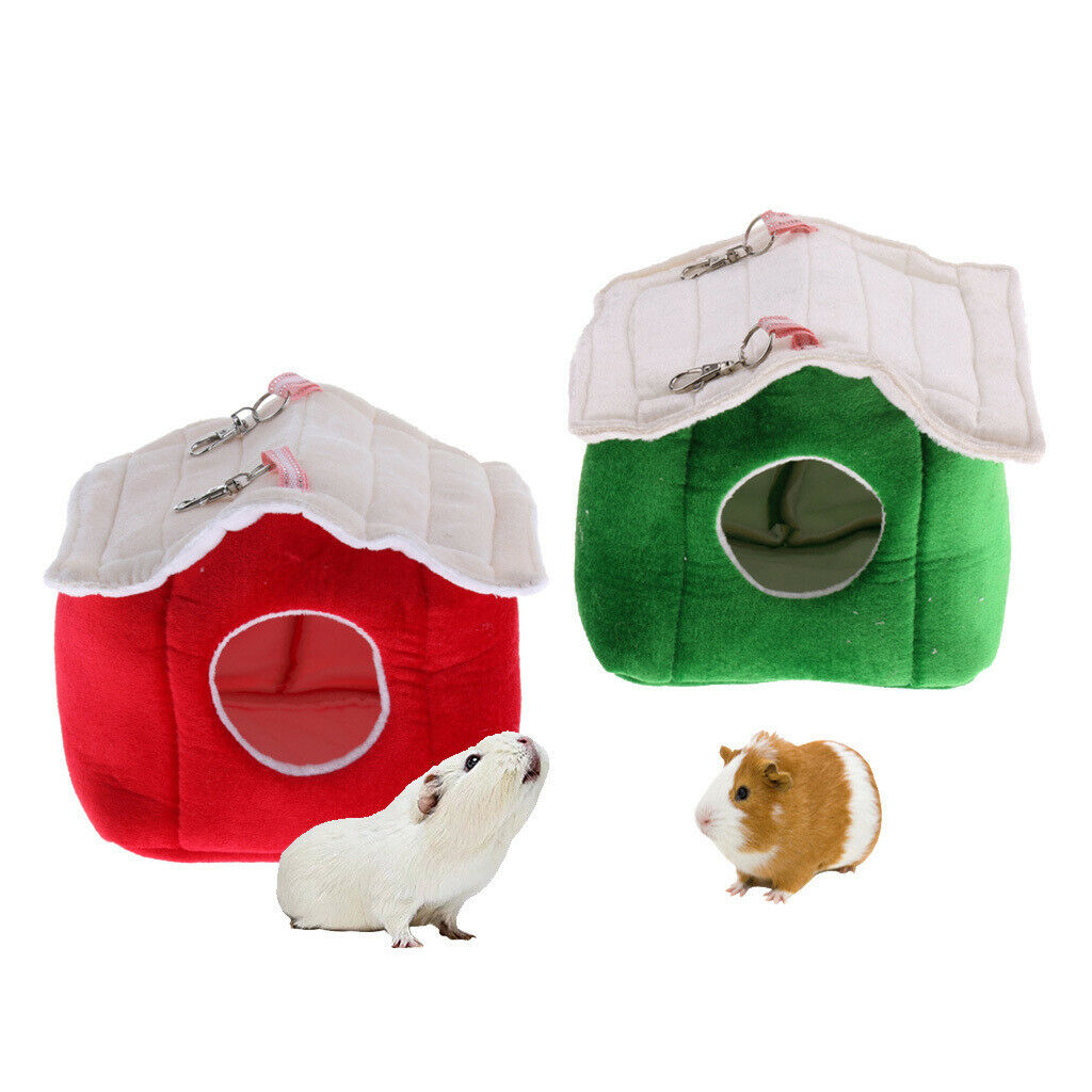 Winter Warm Bird Nest House Parrot Shed Hut Hanging Hammock Finch Cage Red