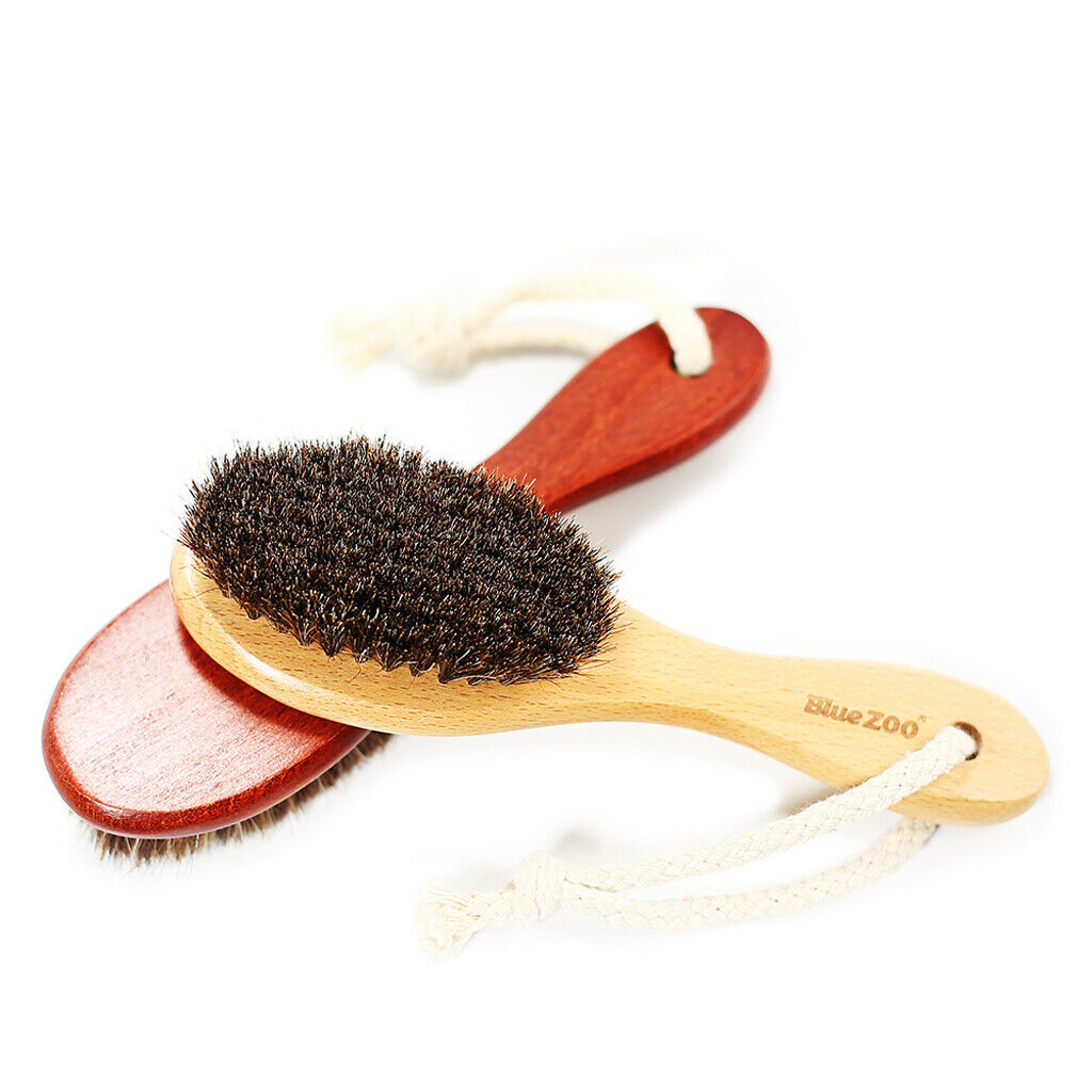 2x Pocket Size Mini Wooden Handle Hair Beard Brush for Men Styling Tool